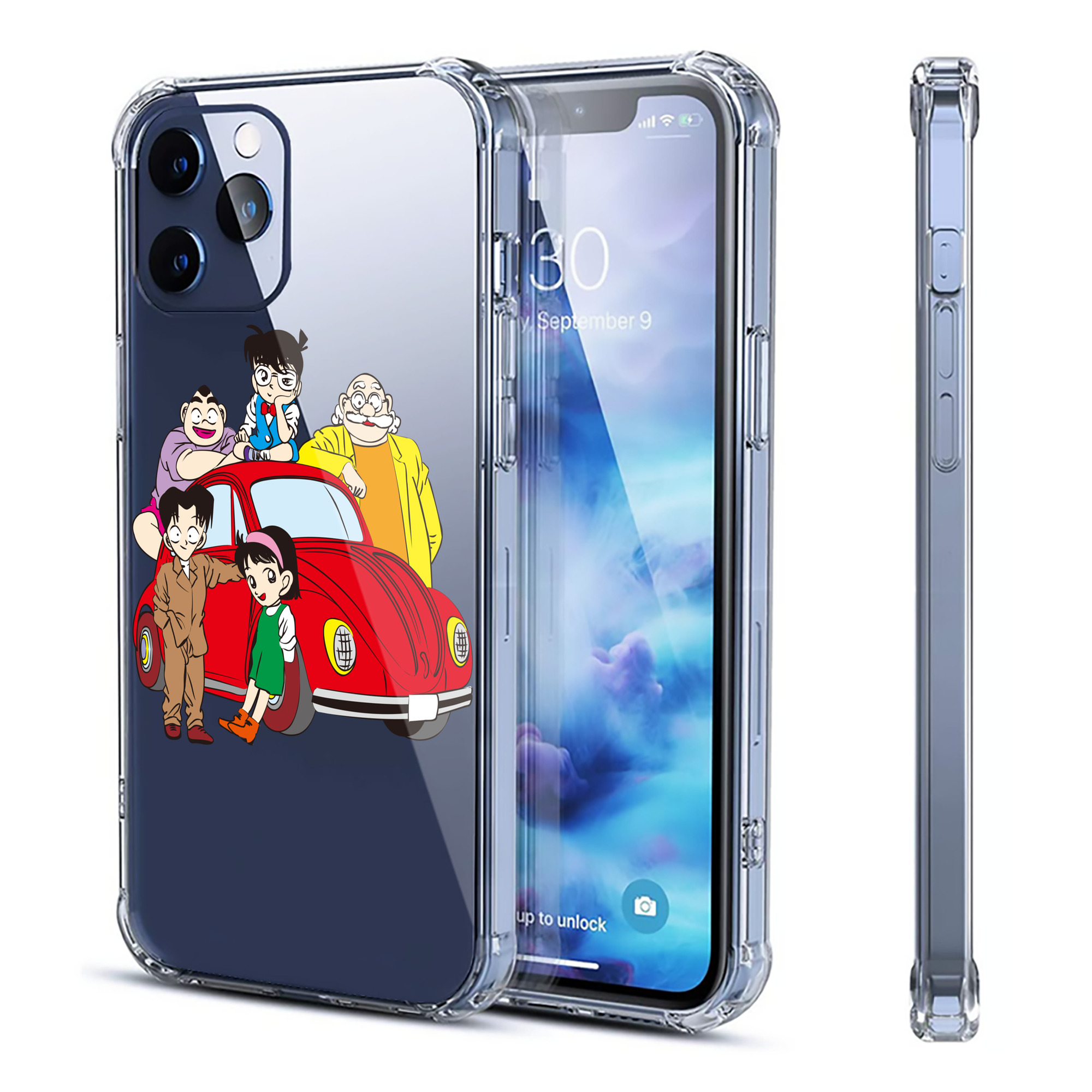 （画像用） 名探偵コナン Detective Conan 【iPhone 12シリーズ対応】透明スマホケース（クリアソフトケース）